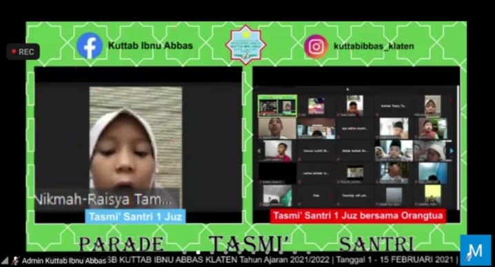 Parade Tasmi’ Al-Qur’an Virtual, 93 Santri Kuttab Ibnu Abbas Klaten Terima Syahadah