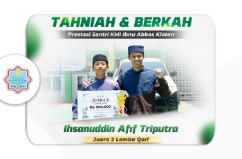 Juara 2 Lomba Qori Dalam Ajang ESSENCIA Loma Pelajar Tingkat SMP/MTS se-Solo Raya