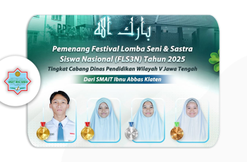 Juara Dalam Ajang Festival Lomba Seni & Sastra Siswa Nasional (FLS3N) Tingkat Cabang Dinas Pendidikan Wilayah V Jawa Tengah Tahun 2025